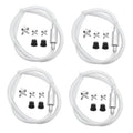 Brake bleeder hose kit with clear tubing, silver one-way check valve, black rubber caps