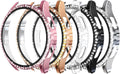 5-pack smartwatch screen protector cases with rhinestone bezels in pink, gold, silver, black