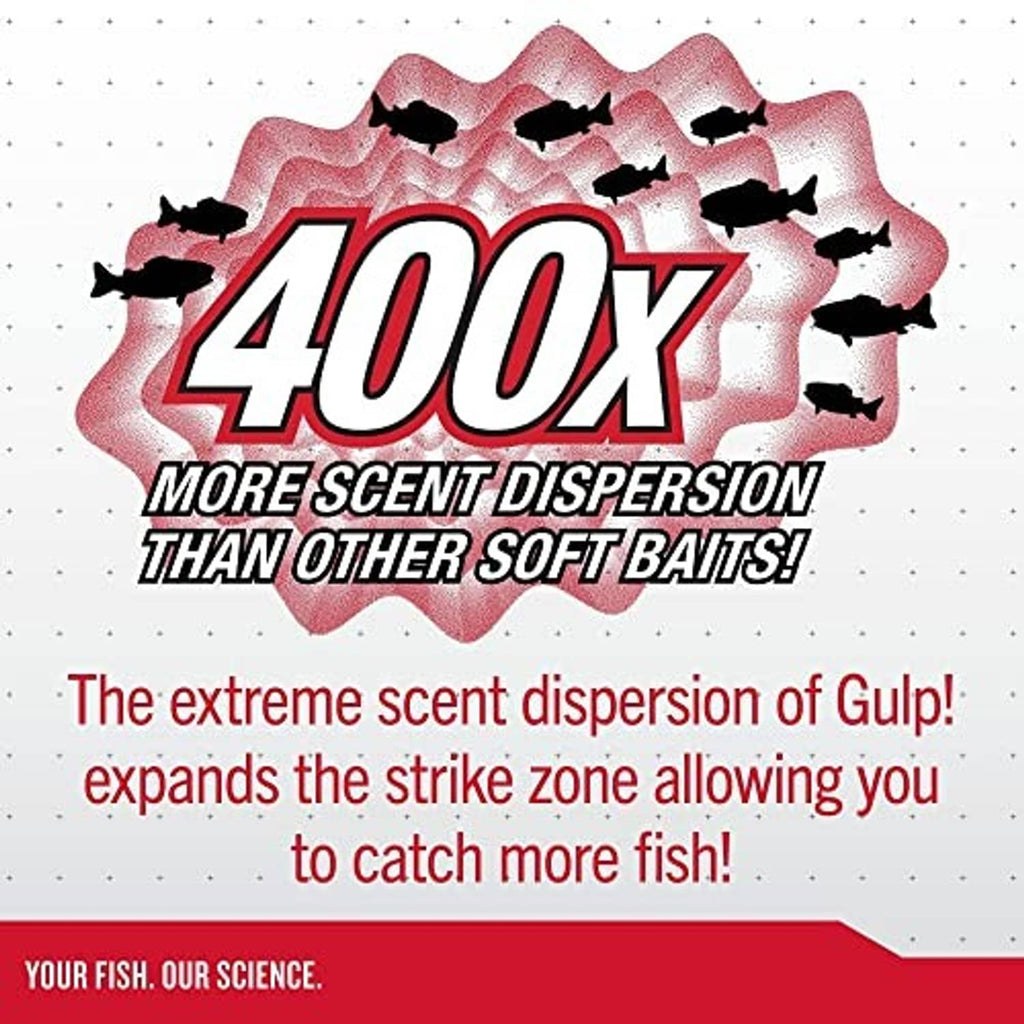 Scent dispersion soft bait promo graphic with fish silhouettes in pink