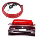 Red 35-inch third brake light LED strip with black wires, flexible silicone tubing