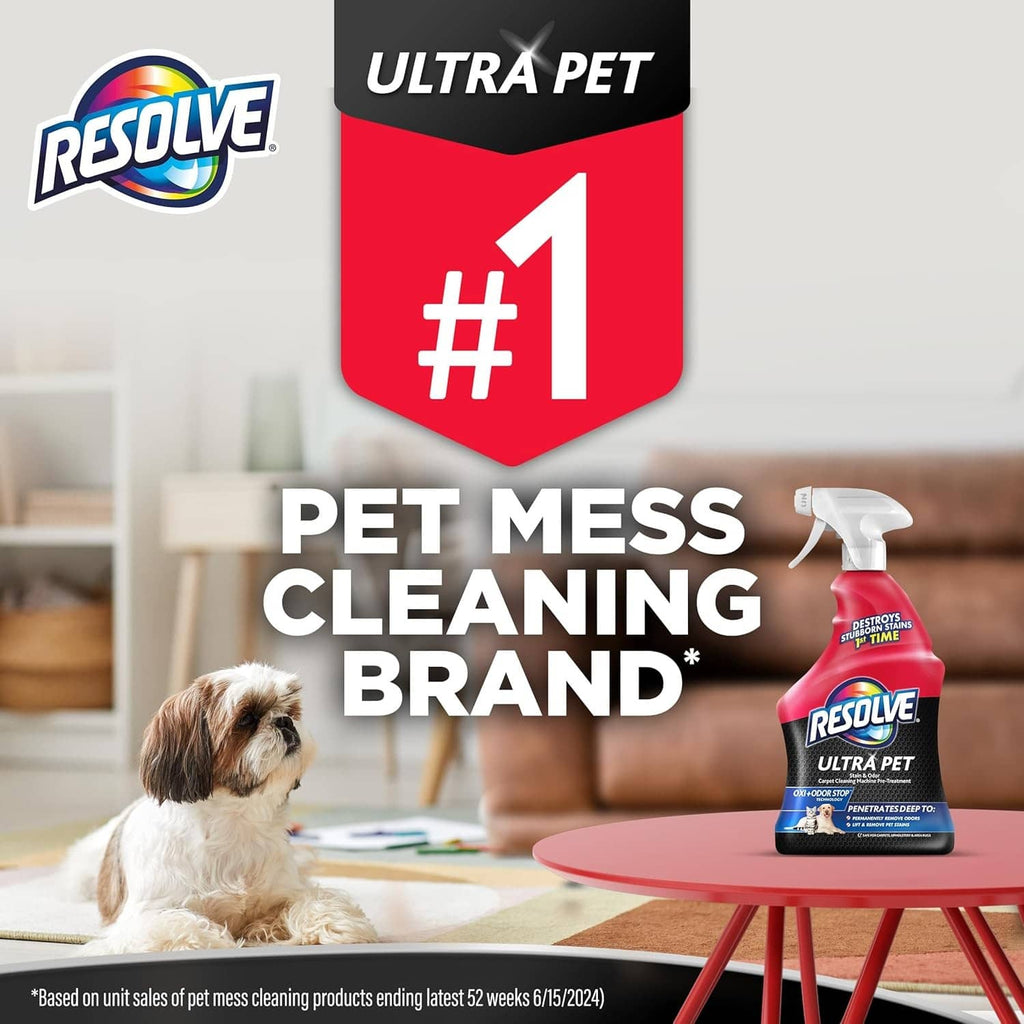 Pet mess cleaning spray bottle with ULTRA PET #1 label and trigger sprayer
