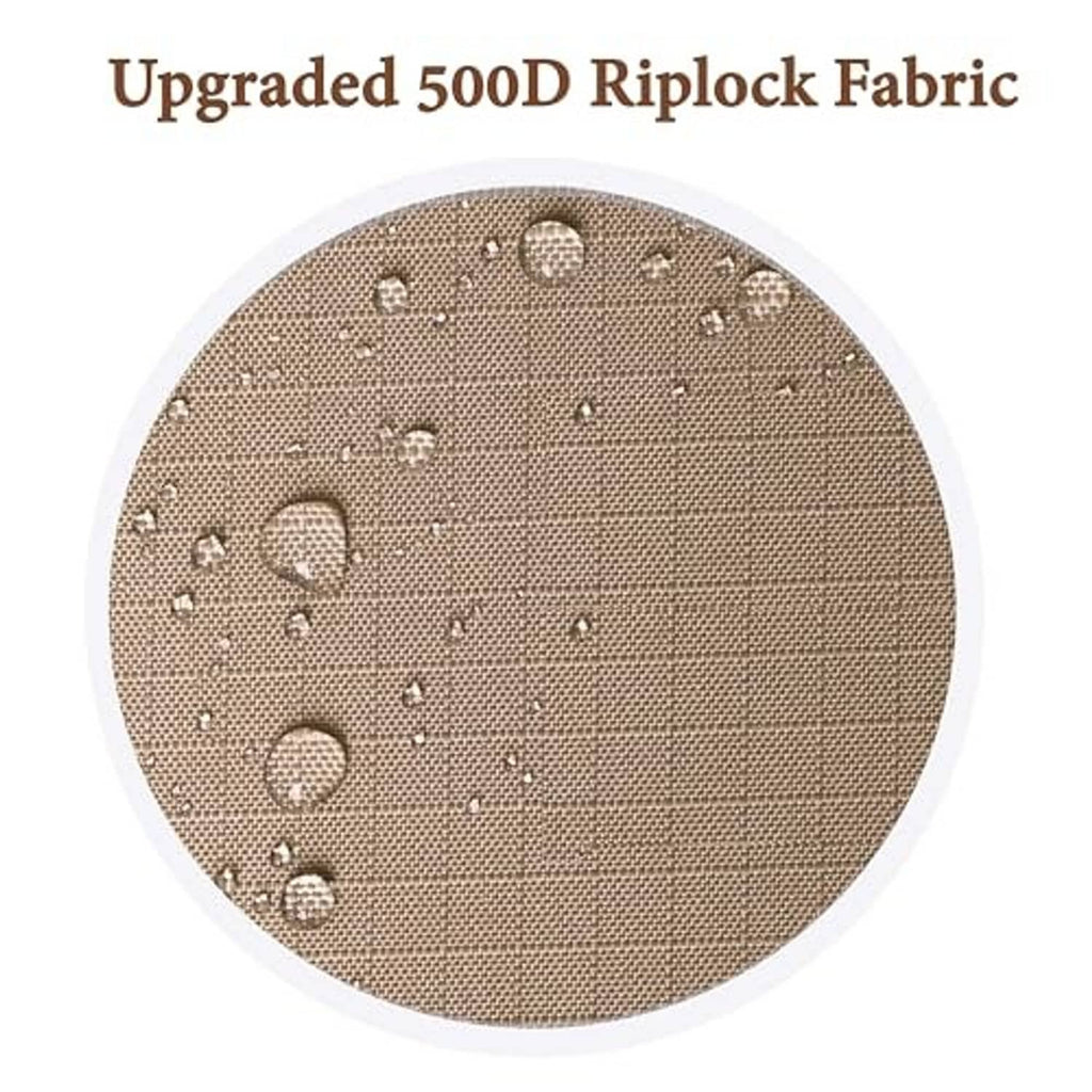 Khaki 500D riplock fabric swatch with small dotted pattern