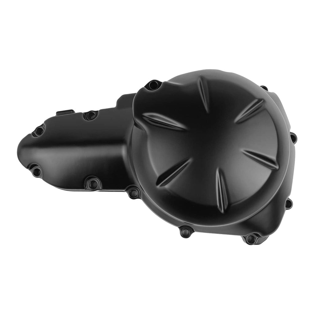 Engine crank case cover with gasket, black matte, side view