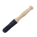 Beige and black bullet-head car parts cleaning brush with ribbed handle