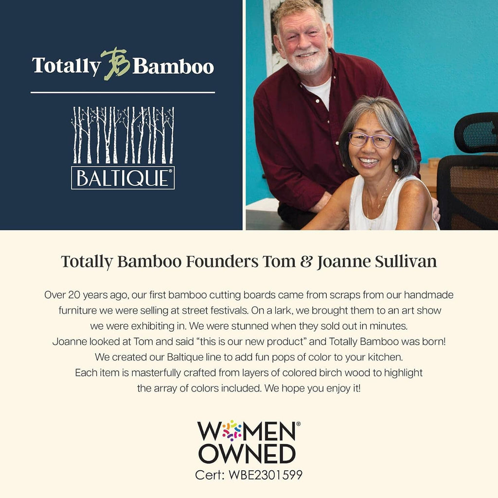Baltique bamboo brand story and Women Owned certification card