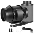 6-inch inline duct fan with filter and adjustable speed controller, black fan housing
