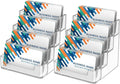 Clear acrylic 4-tier business card holder with colorful printed card backs