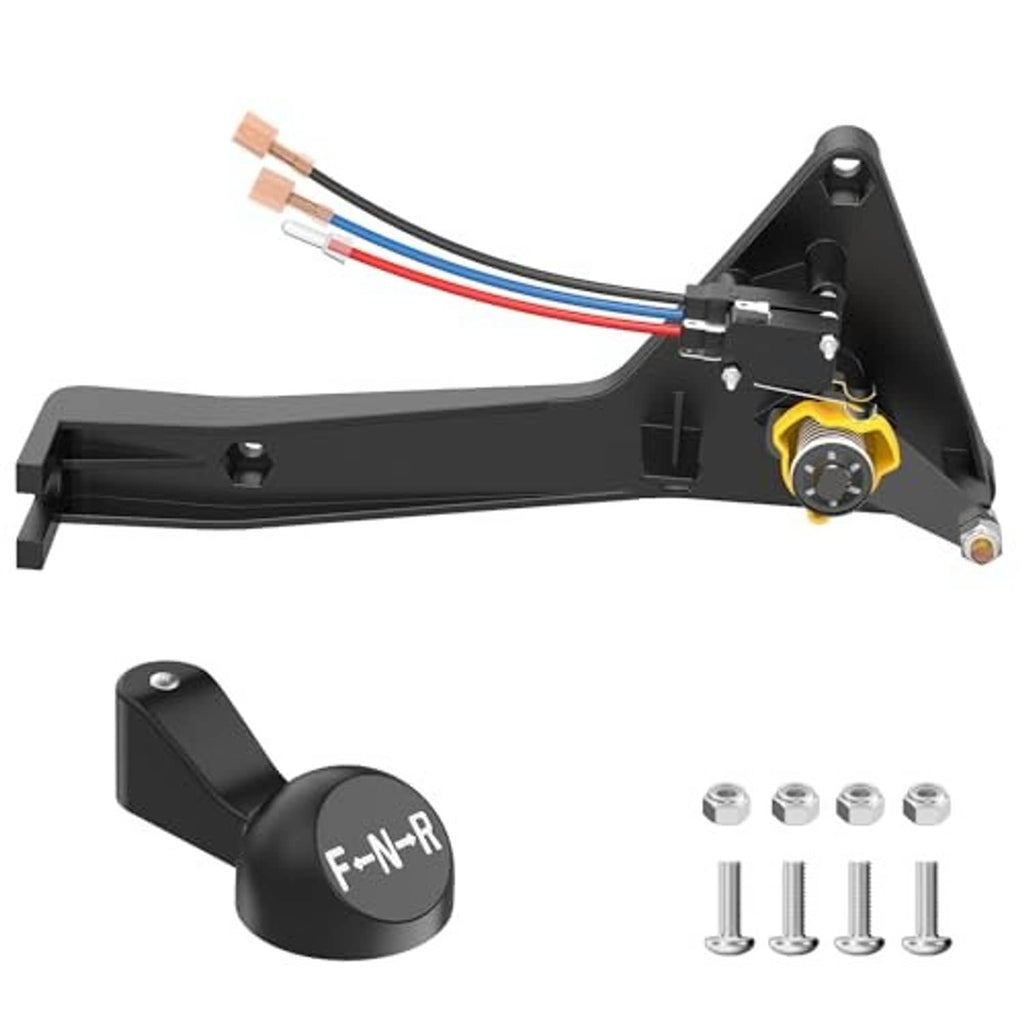 Black forward/reverse shifter assembly with F-N-R handle, bolts, and wiring harness