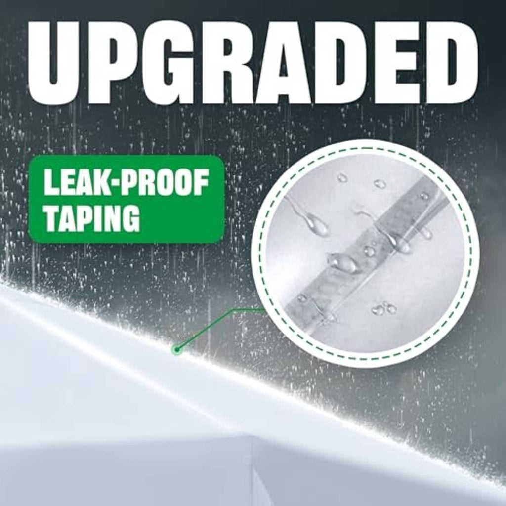 Waterproof taped seam detail on black canopy replacement top, leak-proof