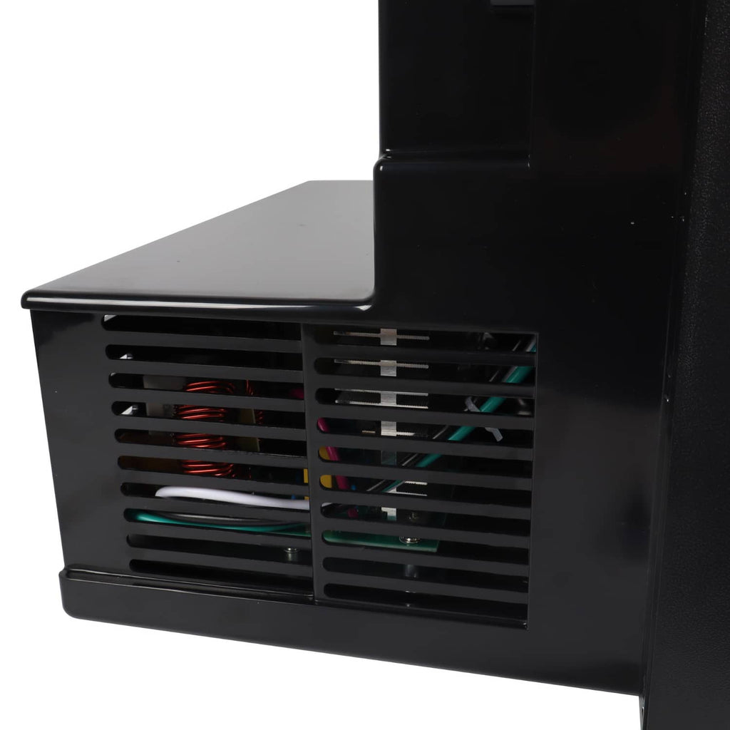 RV power converter side vent grill showing colored internal wiring