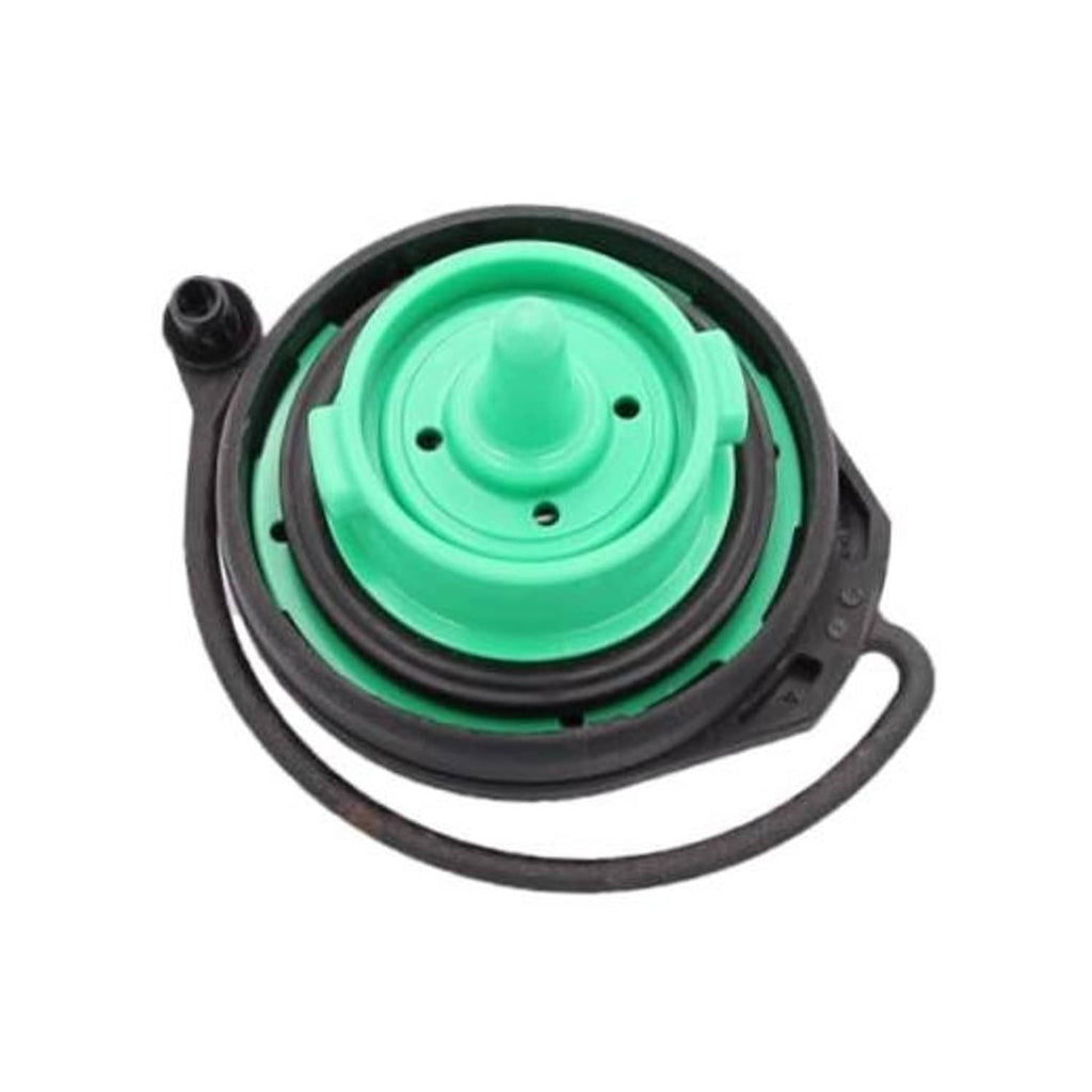 Green and black fuel tank gas cap filler cap with sealing gasket and pull ring