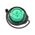 Green and black fuel tank gas cap filler cap with sealing gasket and pull ring