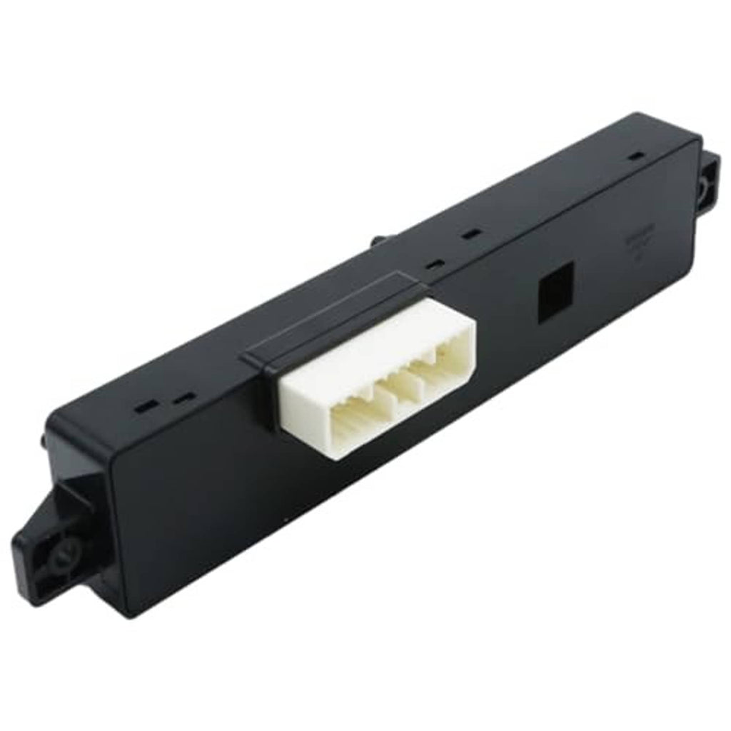 Black power seat switch with white multi-pin connector and side mounting tabs