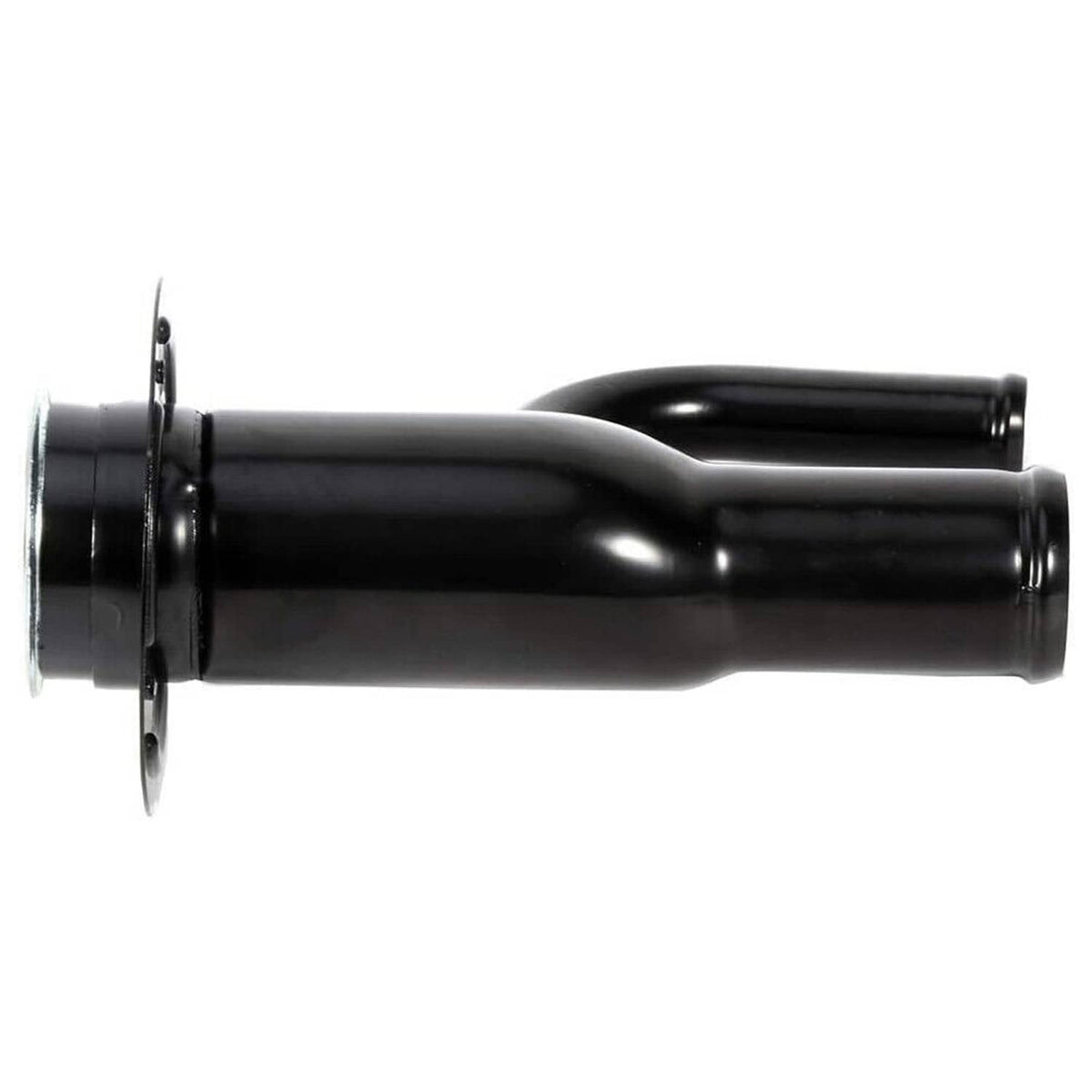 Fuel filler neck pipe with flange, black metal, straight intake tube