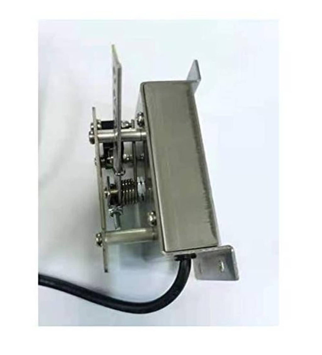 Metal potentiometer switch assembly with springs, bracket, and black cable