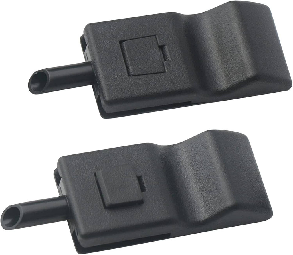 Black door lock knob set, two-piece latch style with rectangular release tabs