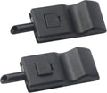 Black door lock knob set, two-piece latch style with rectangular release tabs