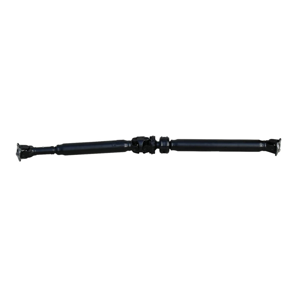 Rear driveshaft assembly with central coupler and u-joints at both ends