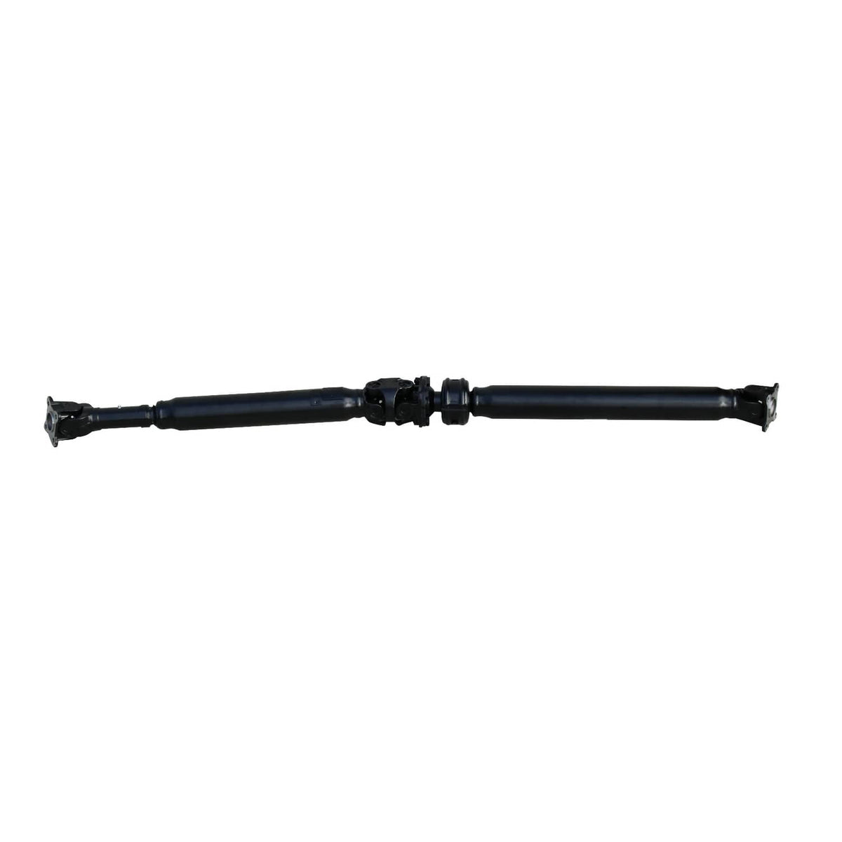 Rear driveshaft assembly with central coupler and u-joints at both ends