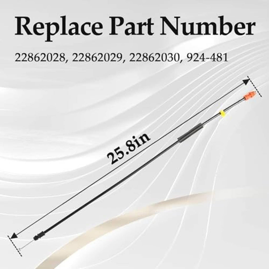 Inside door latch release cable, 25.8 in black cable with orange connector