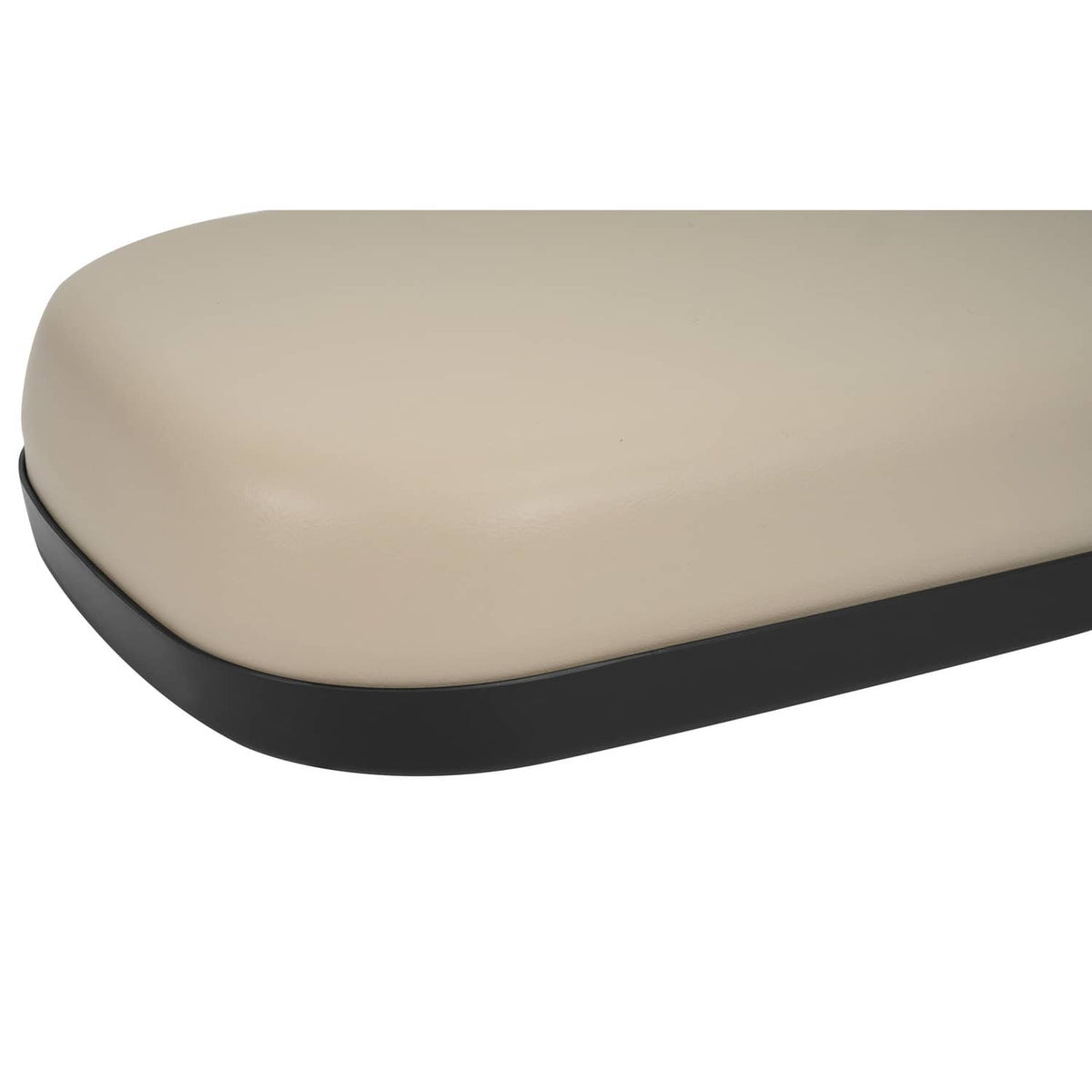 Tan golf cart seat cushion bottom with black edge trim along the bottom