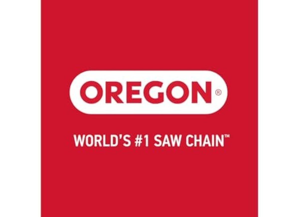 Oregon product card with ORGON logo and “World’s #1 Saw Chain” text on red background.