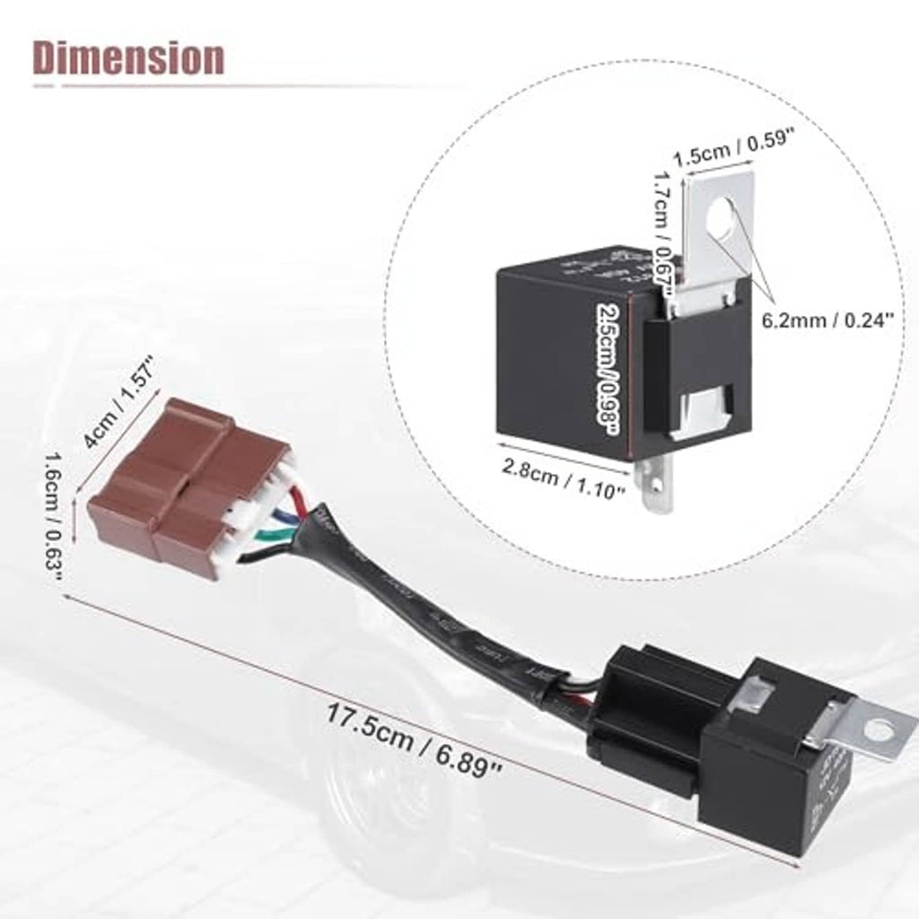 Compact black relay module with U-mount and brown plug connector