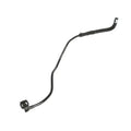 Engine coolant overflow hose assembly with black rubber tubing and small mounting clips