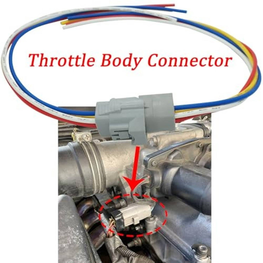 Gray throttle body connector plug with attached multi-color wire harness