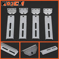 Swivel top bunk board bracket kit, silver metal plates with long adjustment slots and holes