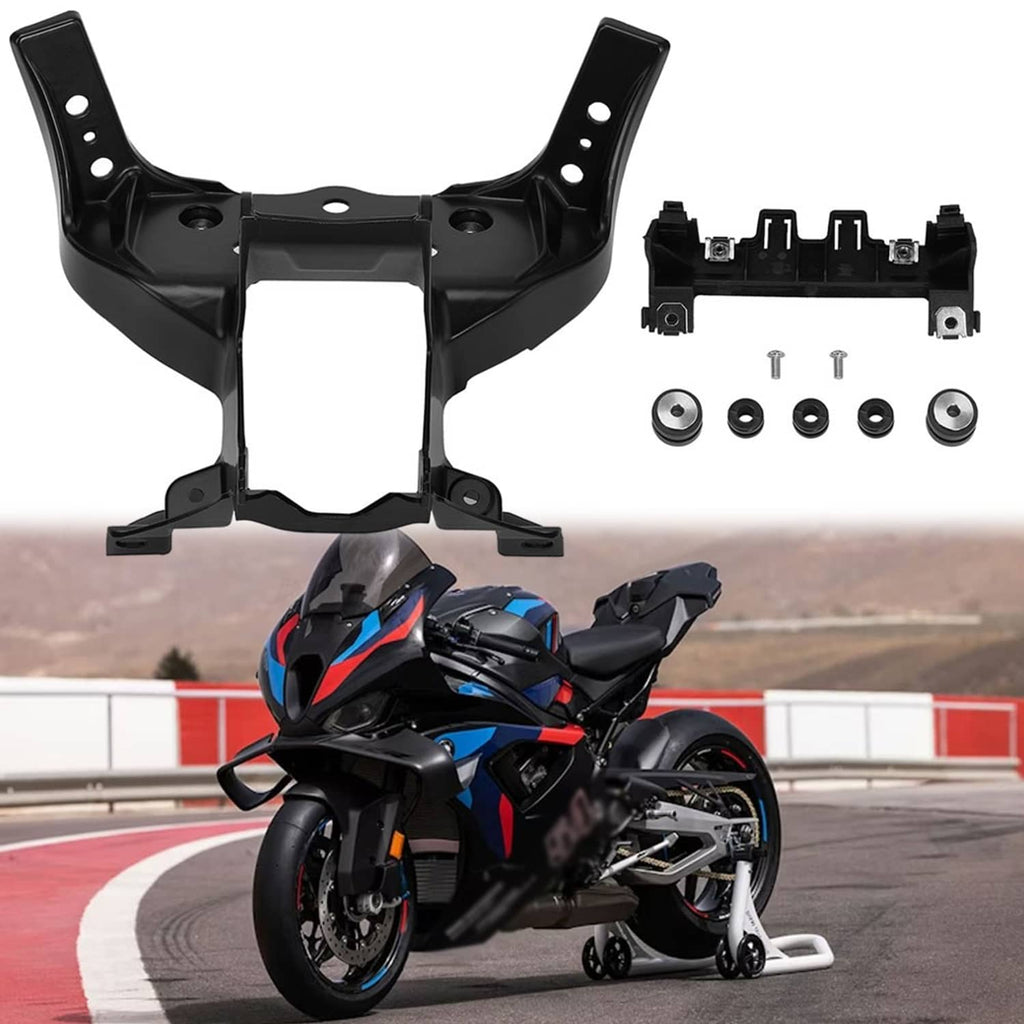 RivetOak Front Headlight Upper Fairing Stay Bracket Fit For BMW S1000RR 19-24 2025 Black