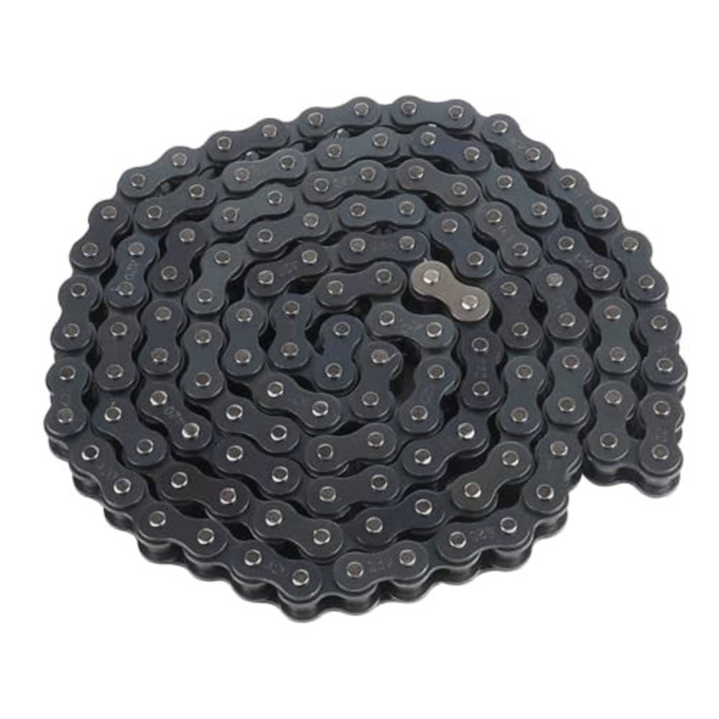 Black roller drive chain, full loop, with connecting links