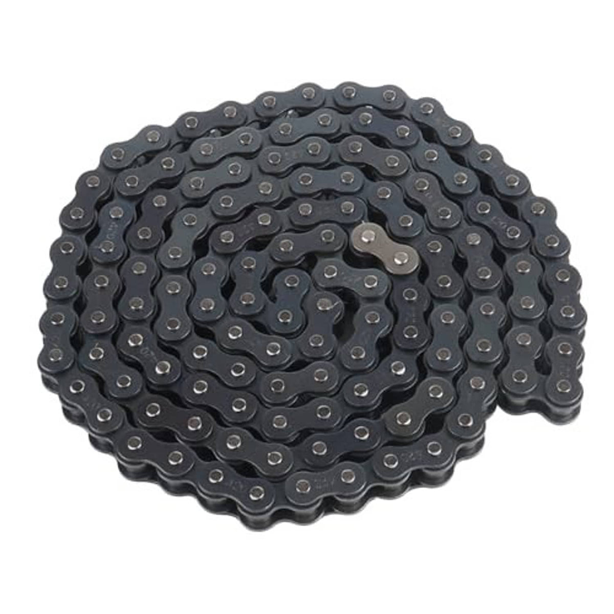 Black roller drive chain, full loop, with connecting links