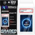 120-pack graded card sleeves with Exact Fit design, acid-free, resealable tab