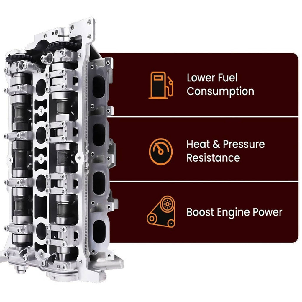 Aluminum cylinder head assembly with intake ports and valve lifter bores, vertical view