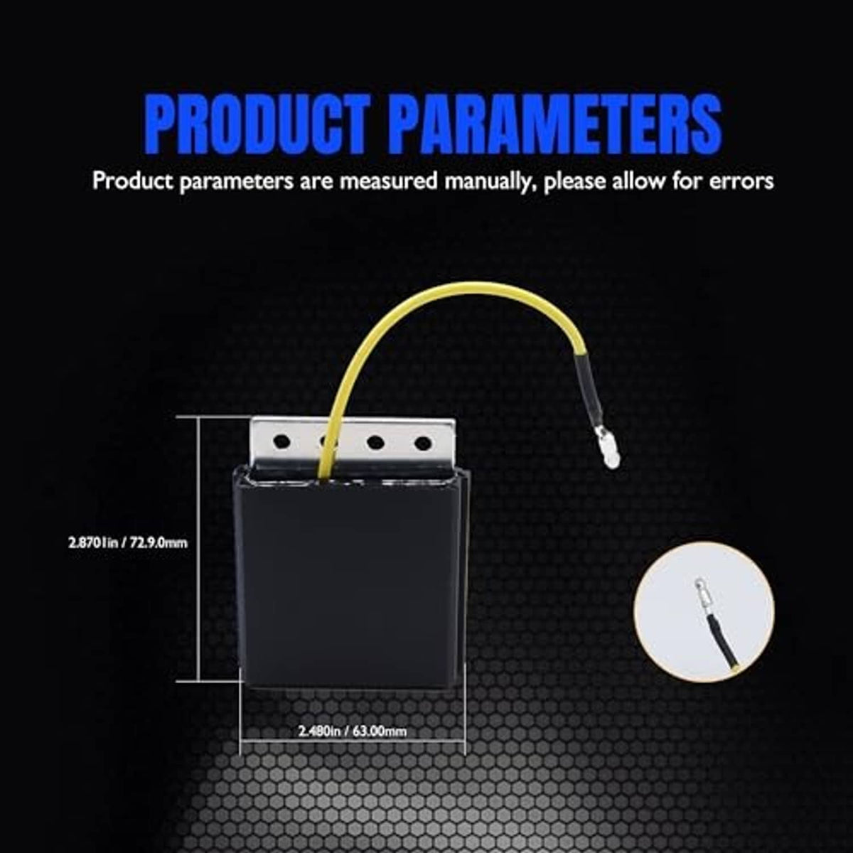 Voltage regulator rectifier with metal mounting plate and yellow lead wire