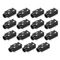 3.5 mm audio jack PCB mount female socket, 3-pin, black, multiple views