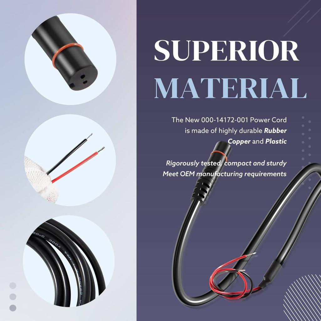 Black rubber power cord with coiled cable and red/black wire leads