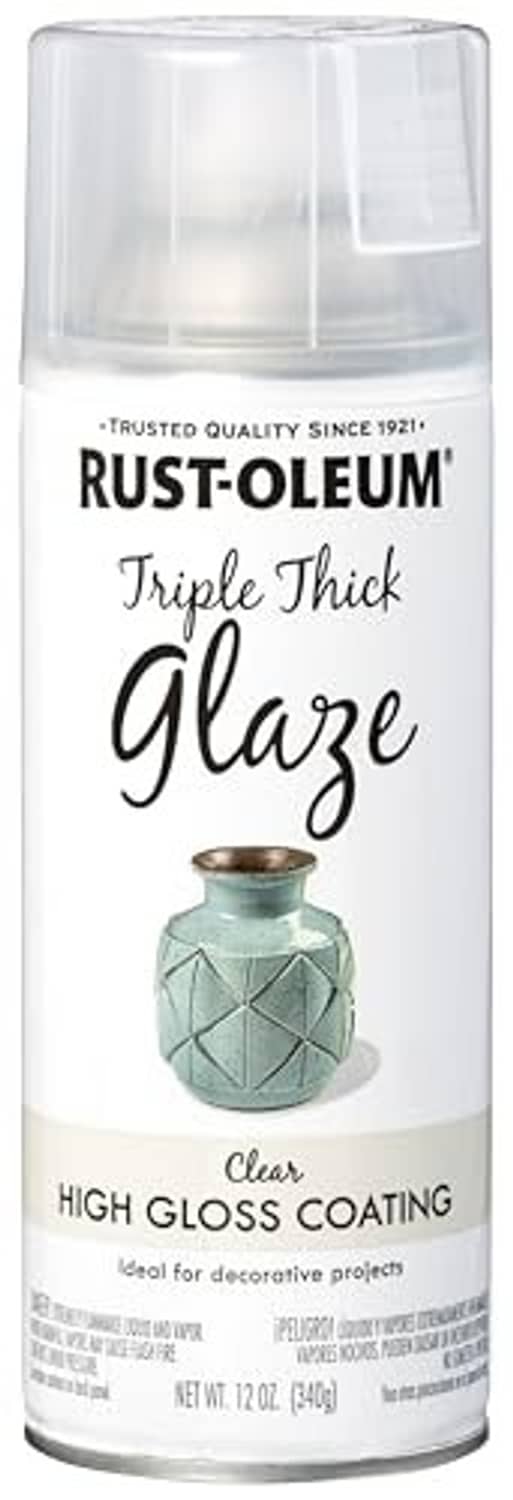 Rust-Oleum Triple Thick Glaze spray can with clear high-gloss coating label
