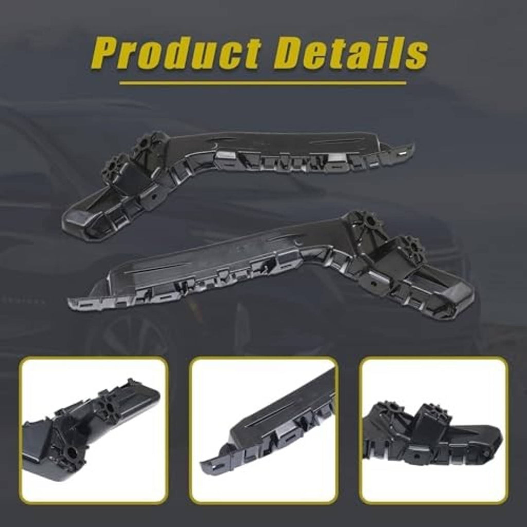 Black front bumper cover retainer bars with mounting clips, multiple parts shown