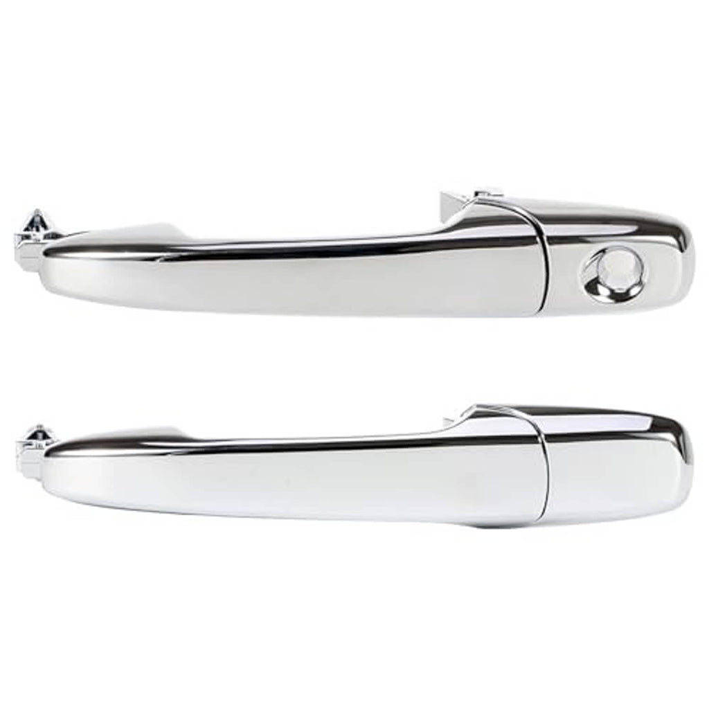 Exterior chrome door handle with round key hole, front driver/passenger side replacement