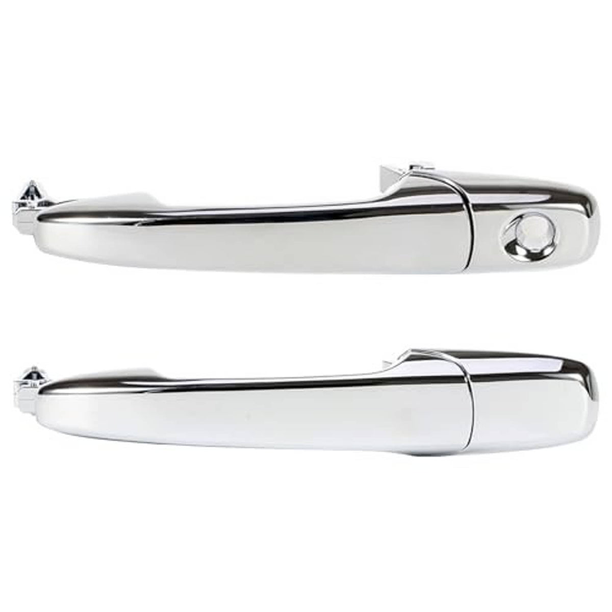 Exterior chrome door handle with round key hole, front driver/passenger side replacement