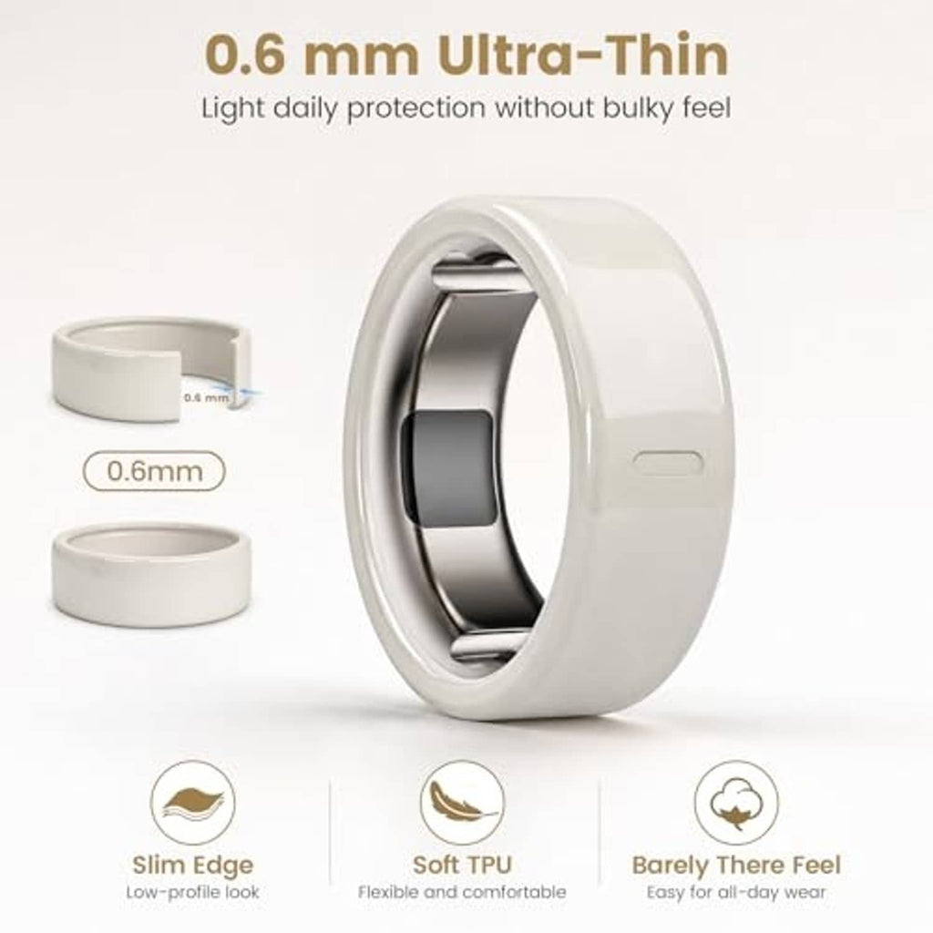 Ultra-thin white TPU ring cover with smooth side profile