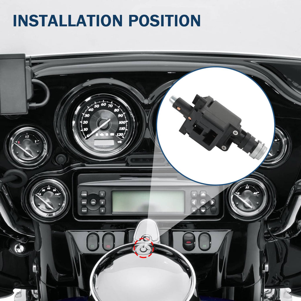 Black ignition switch housing shown in dashboard location insert