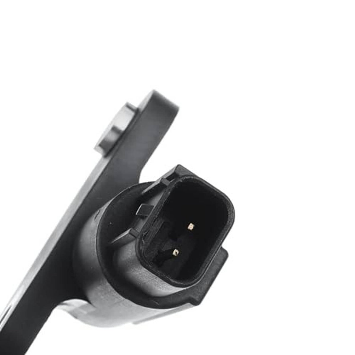 Camshaft sensor connector end with visible pins inside the black plug housing