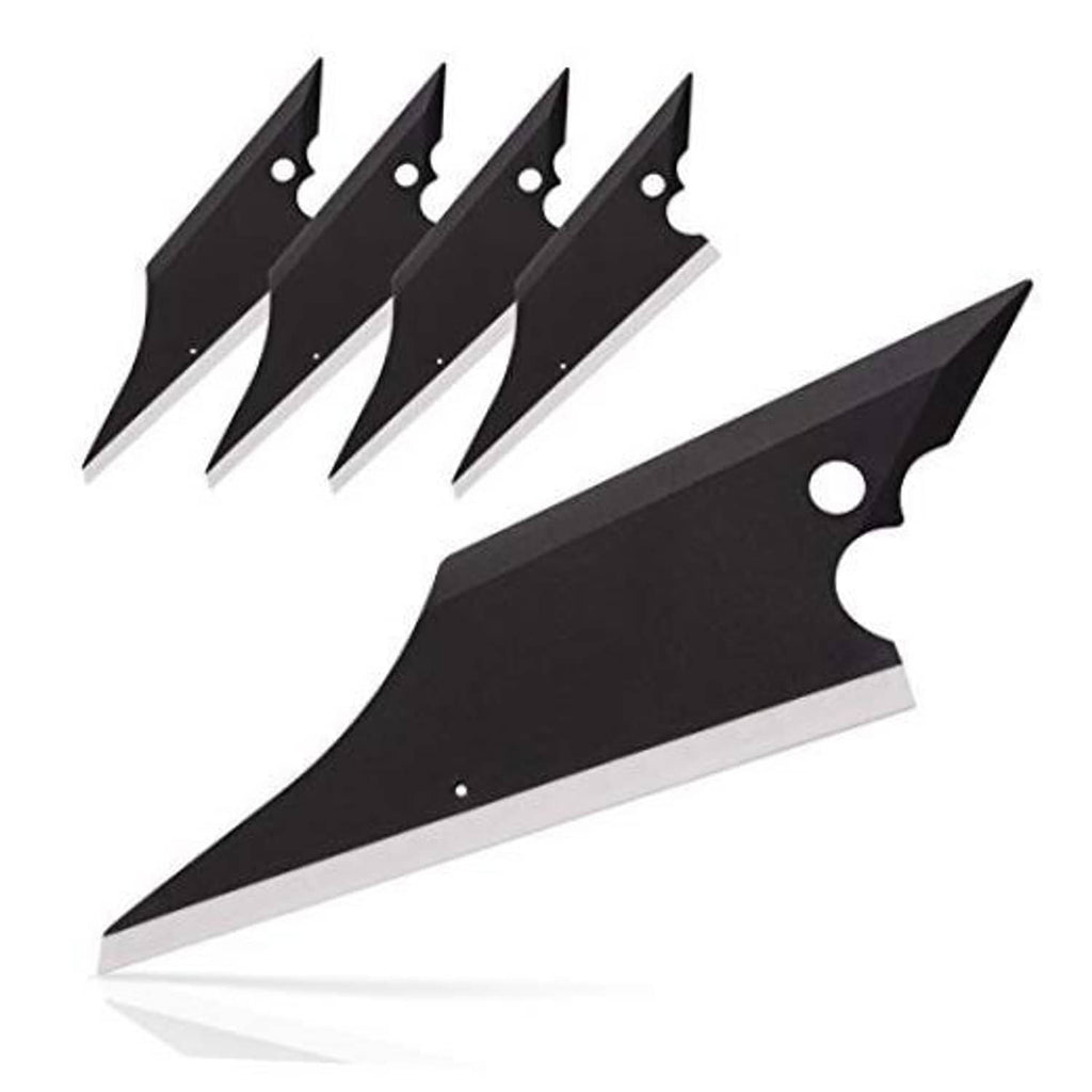 Set of 5 dark corner reach squeegee blades with round mounting holes
