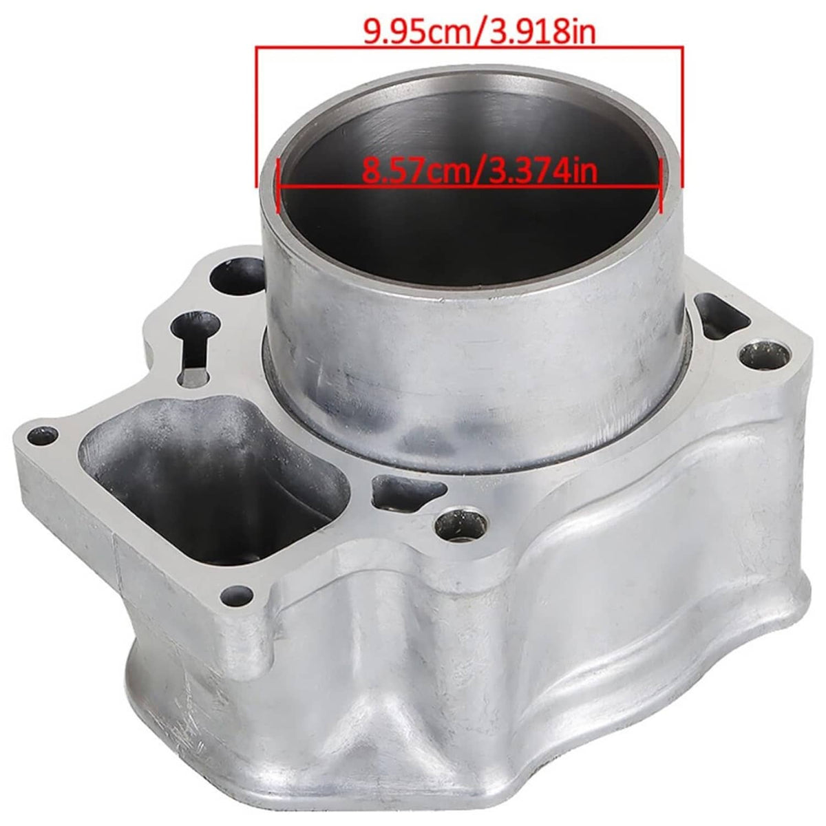 Cylinder piston gasket top end rebuild kit cylinder block bore close-up with labeled dimensions