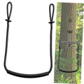 Black rope climbing stick aider with U-shaped loop and braided step ends