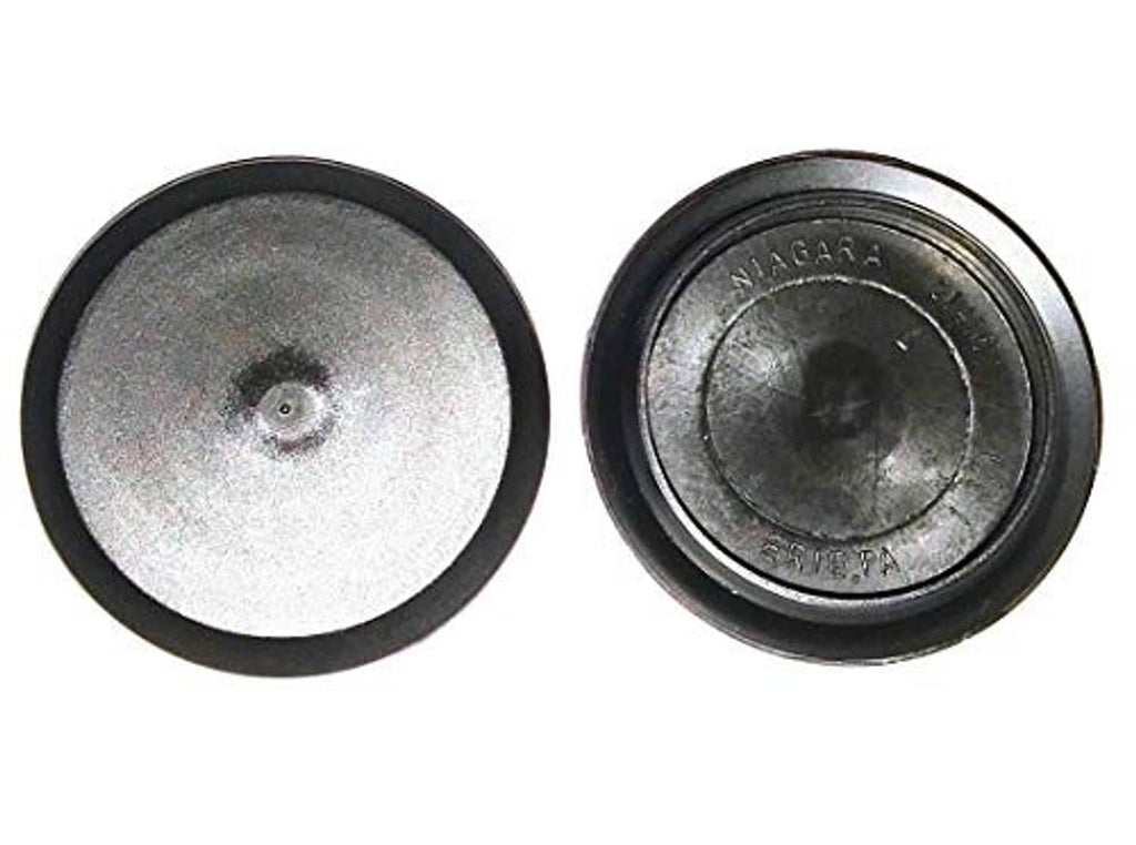 2.5 in flush mount light cover, top and bottom views in black plastic