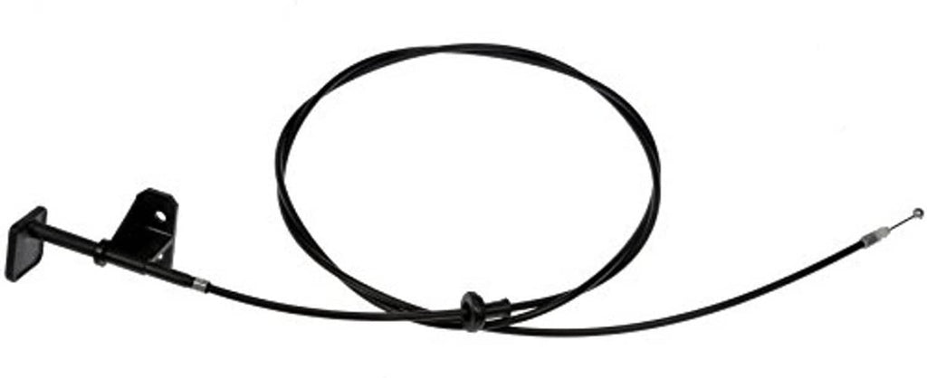 Black hood release cable with bracket and looped cable section